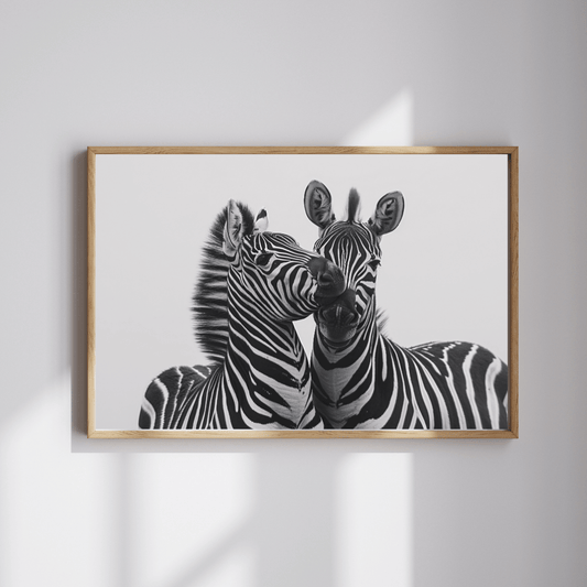 "Zebra Affection – A Tender Moment Between Two Zebras"