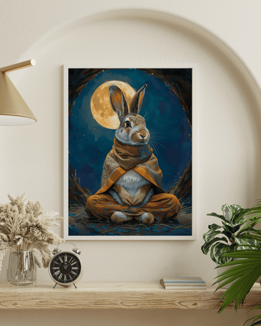 "The Forest Sage – Meditation Under the Moonlight"