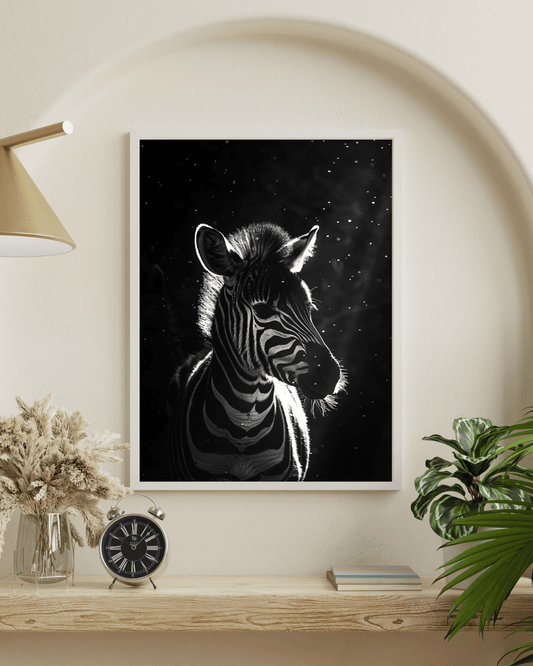 "Shadow Stripes – A Zebra in Light and Darkness"