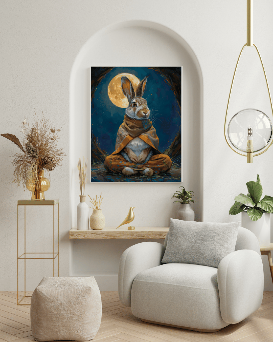 "The Forest Sage – Meditation Under the Moonlight"