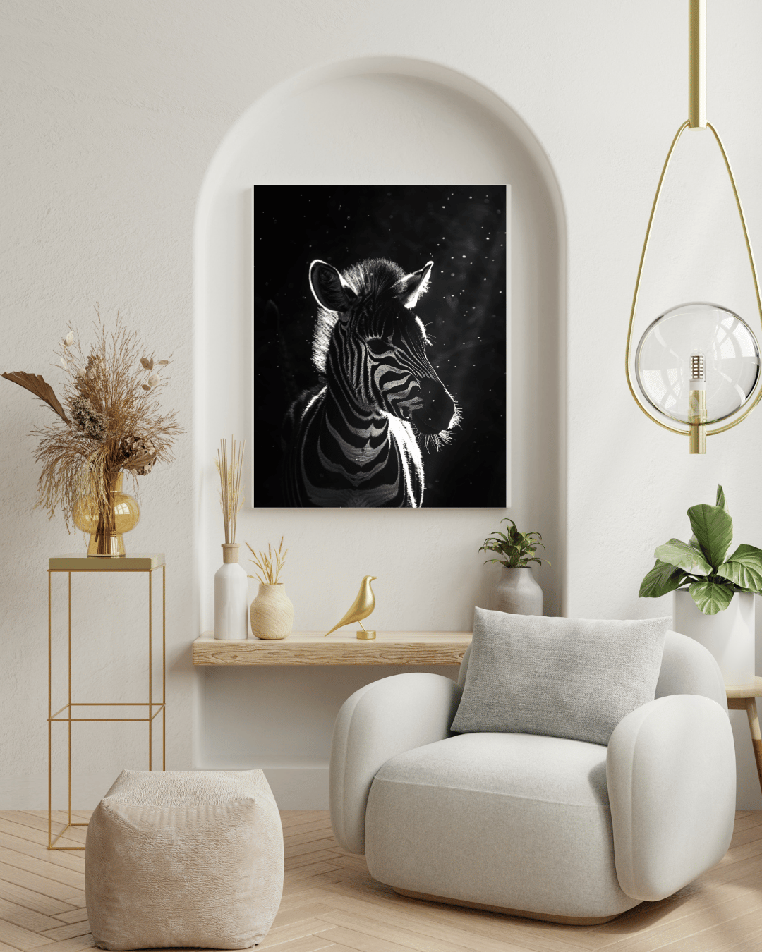 "Shadow Stripes – A Zebra in Light and Darkness"