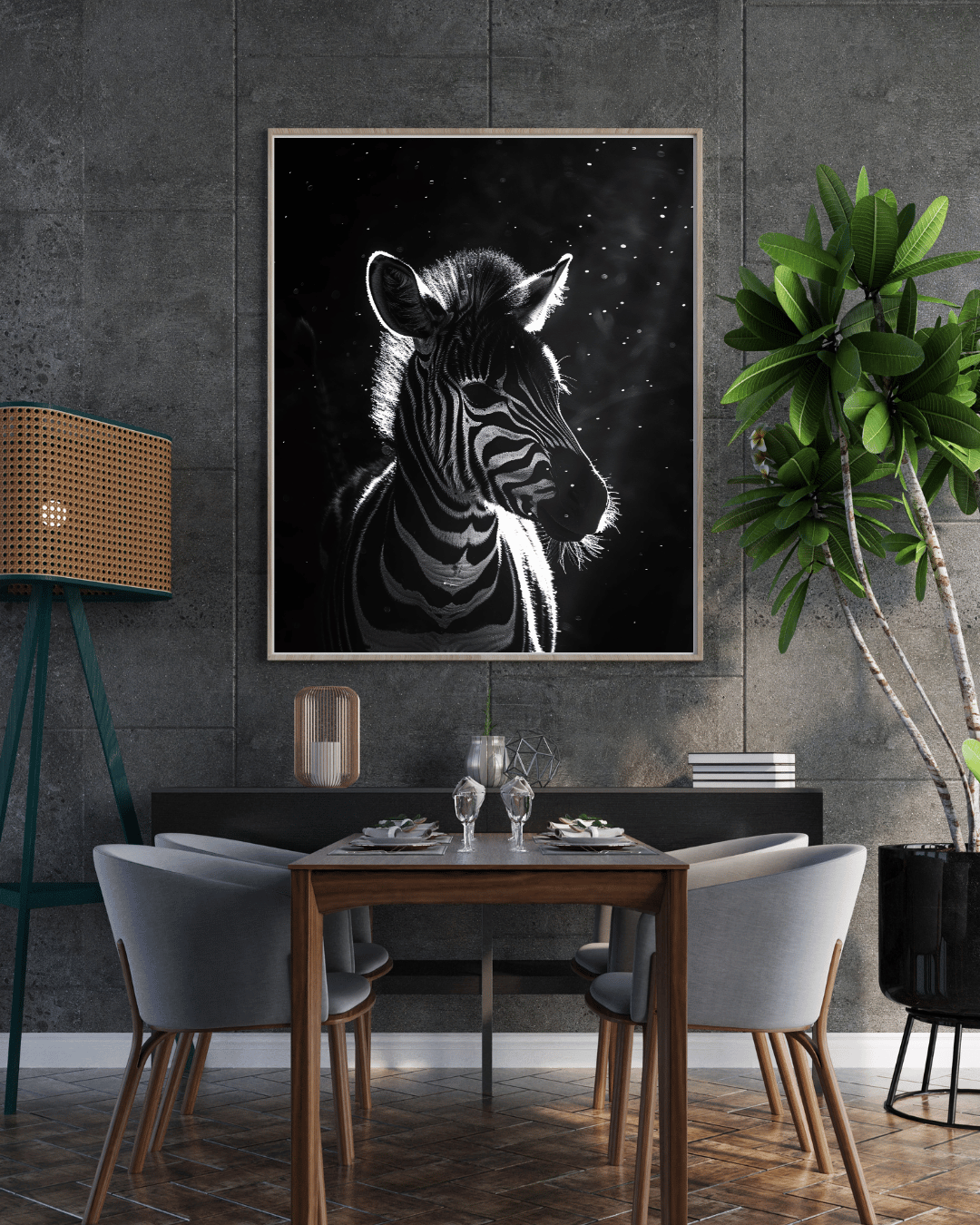 "Shadow Stripes – A Zebra in Light and Darkness"