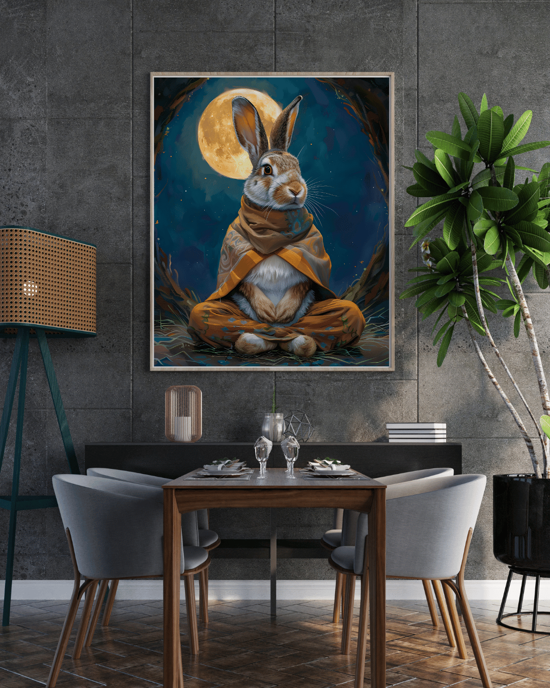 "The Forest Sage – Meditation Under the Moonlight"
