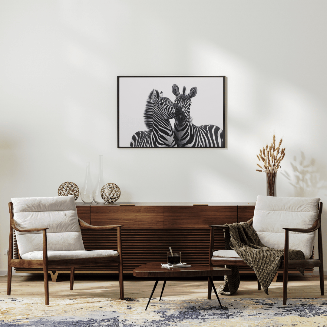 "Zebra Affection – A Tender Moment Between Two Zebras"