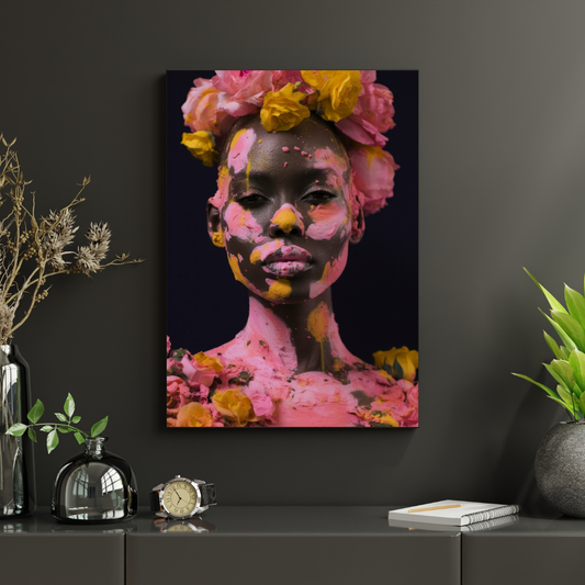 "Floral Majesty: Painted Beauty in Bloom"