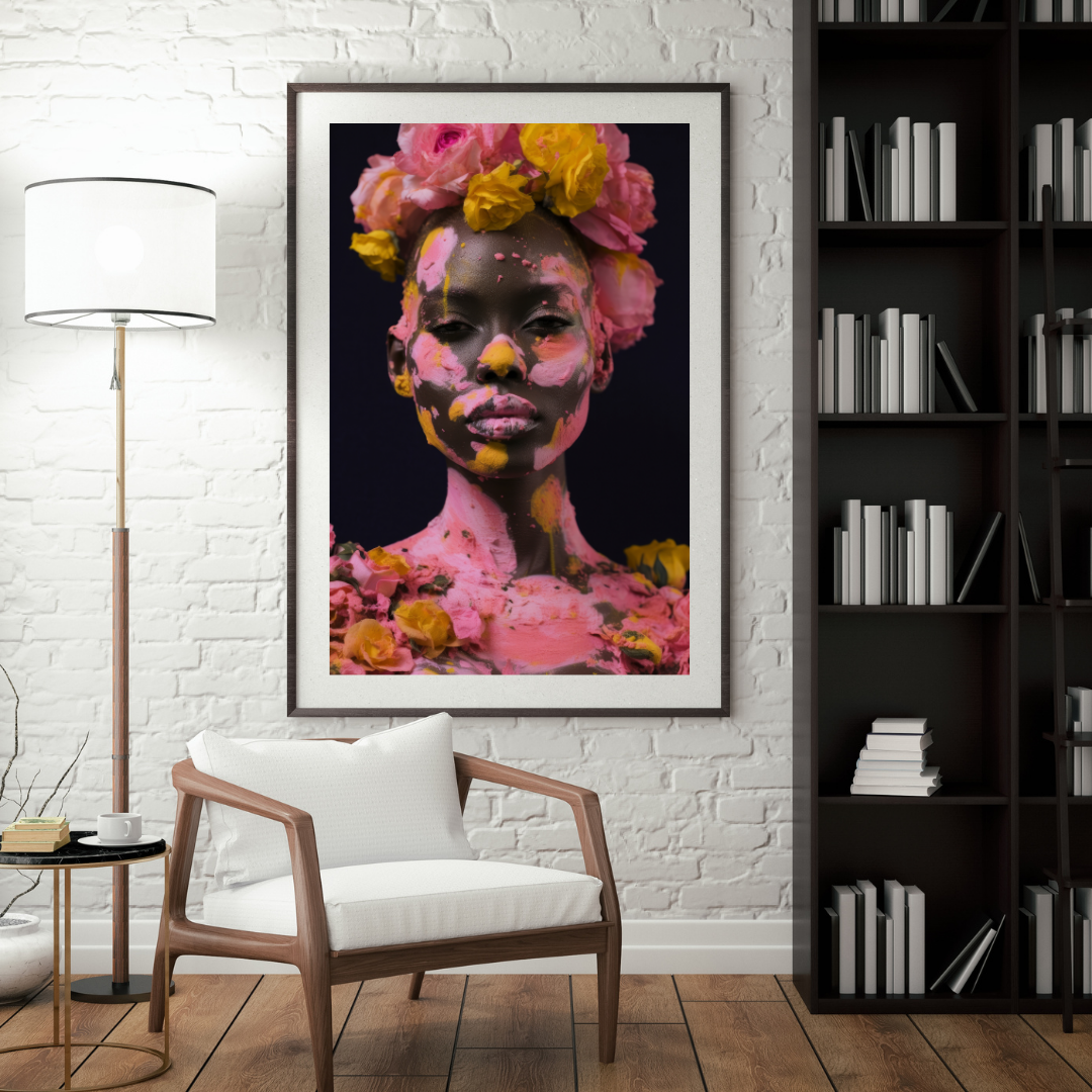 "Floral Majesty: Painted Beauty in Bloom"