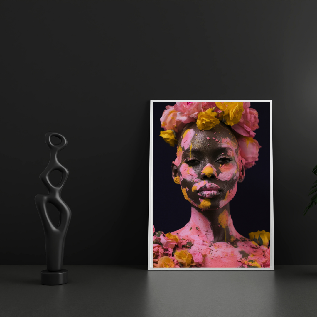 "Floral Majesty: Painted Beauty in Bloom"