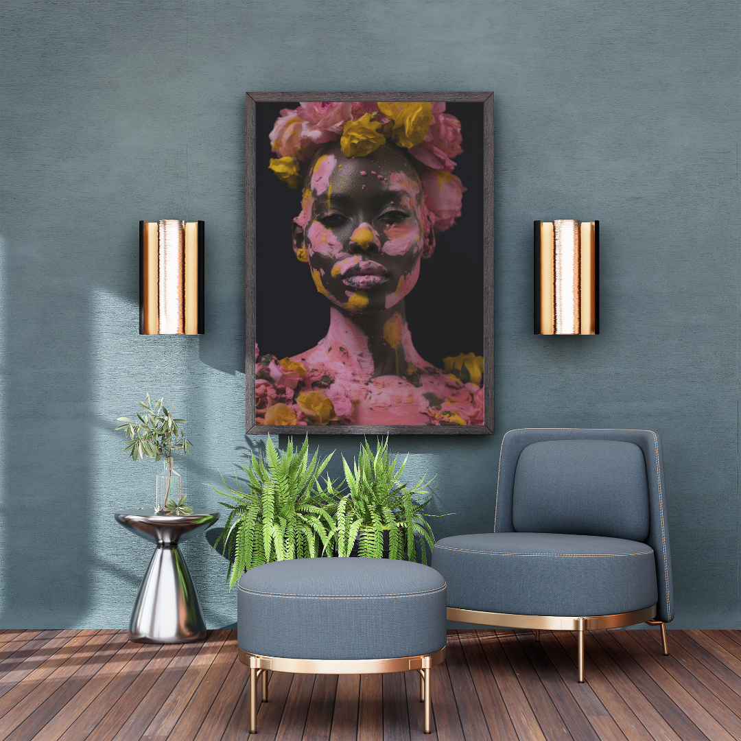 "Floral Majesty: Painted Beauty in Bloom"
