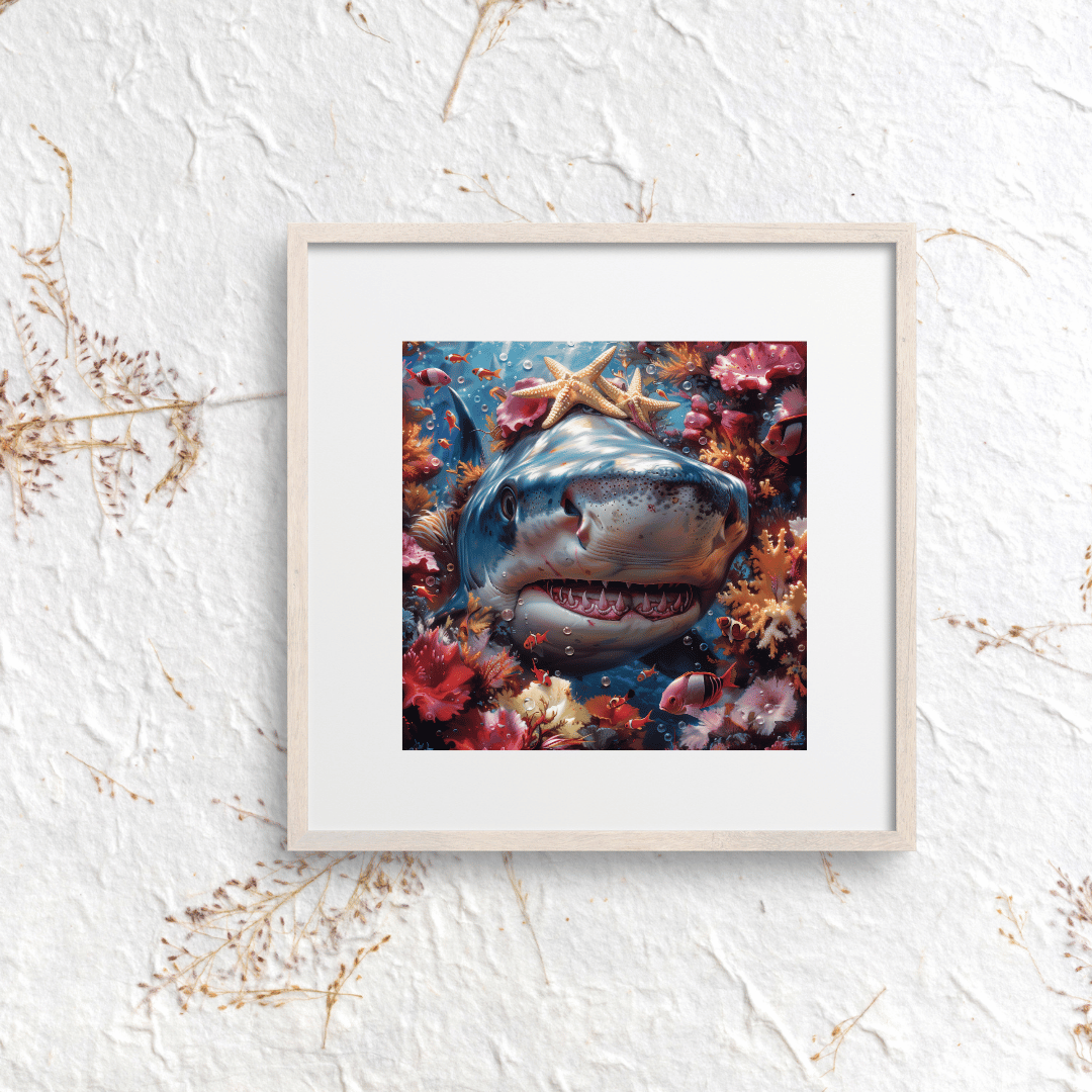 "Majestic Shark in Coral Dreamscape"